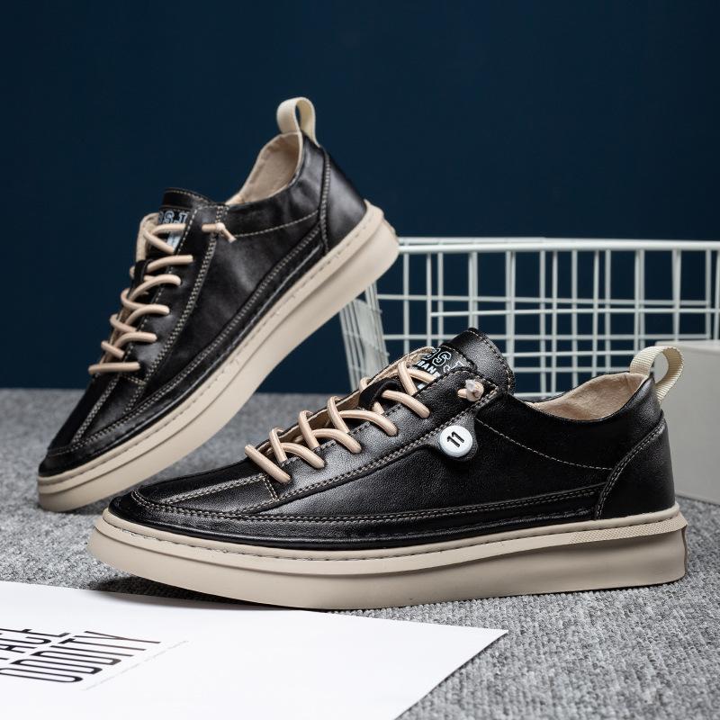 2025 direct supply spring and autumn new casual fashion trend versatile white shoes British board shoes men