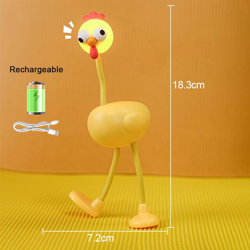

Chicken Night Light Mini Adjusting Table Lamp Portable Reading Light Easy Fixed Octopus Tentacles Desktop Fun Pieces Toy Lamp жёлтый