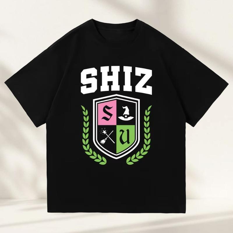 Shiz University T Shirt Fashion Women Aesthetic Movie Wicked TShirt Unisex High Quality Casual Elphaba Glinda Cotton Shirts 4XL