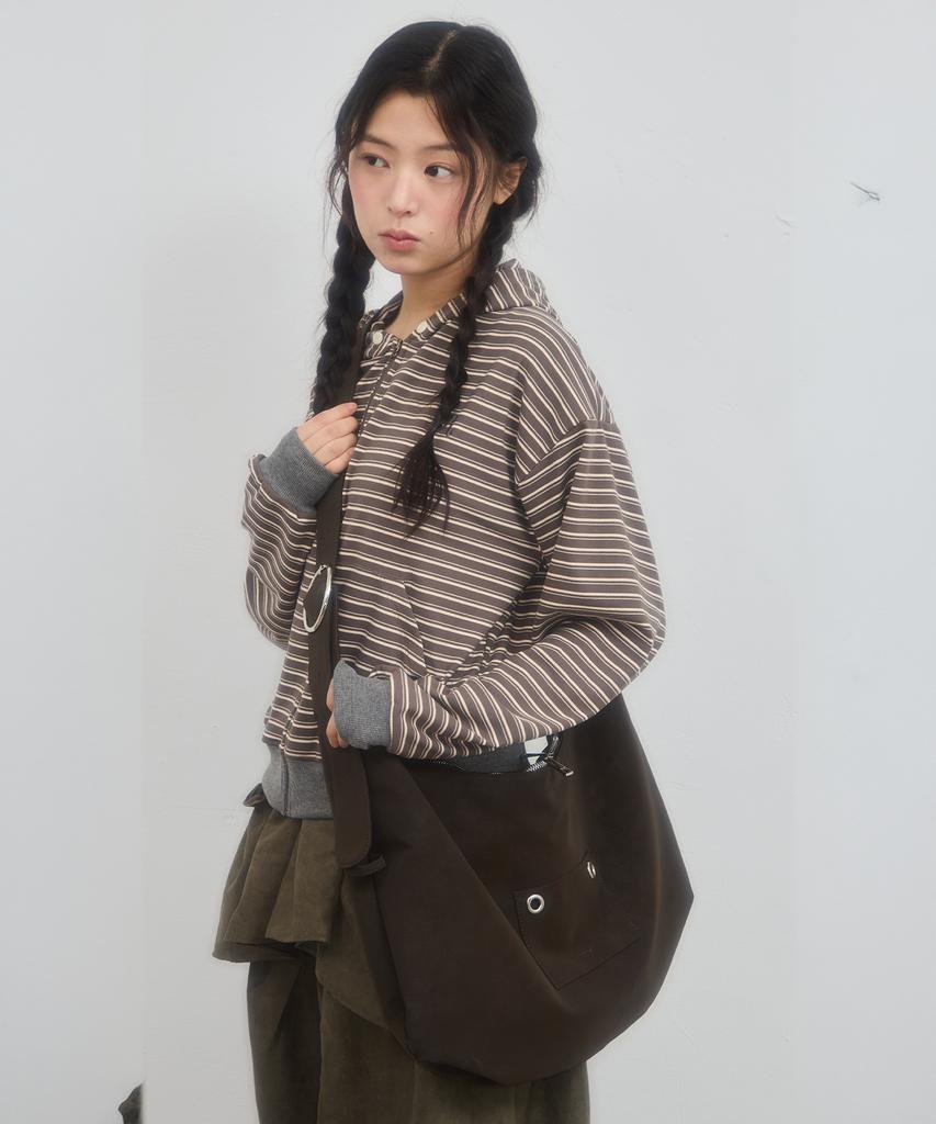 Leterie Ring Buckle Shoulder Big Bag_Dark Brown