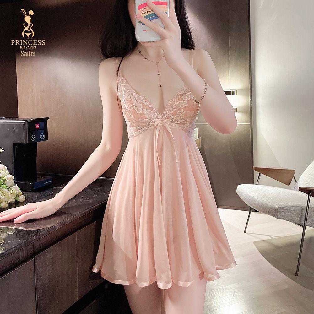 

Элегантный женский комплект ночной рубашки из марли: Сексуальная пижама больших размеров с открытой спиной в стиле JK. XL (120-160 lbs)