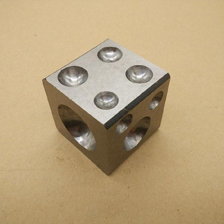 Multi Cavity Carbon Steel Dapping Block Professional Jewelry Dapping Tool Practical Carbon Steel Square Block for Crafts