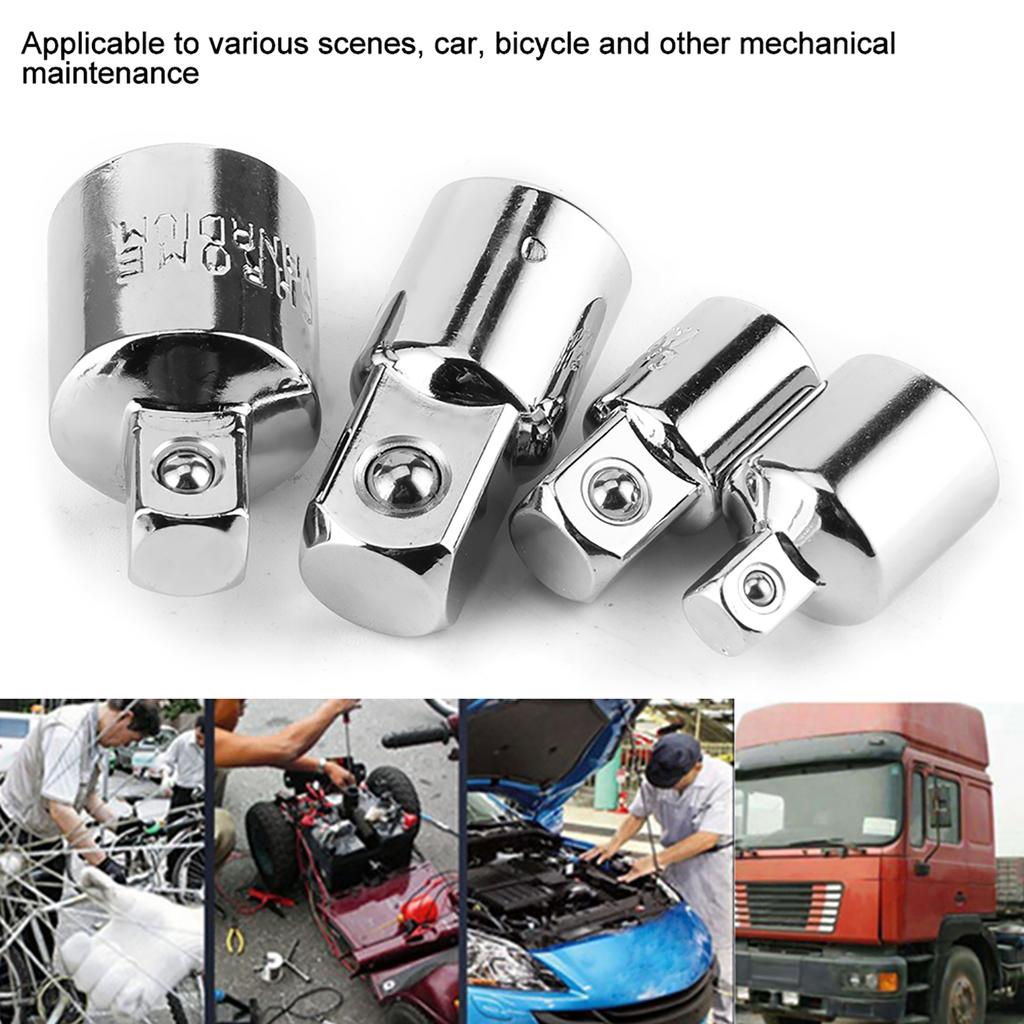 4pcs 14in 38in 12in Electric Wrench Sleeve Adapter Converter Chrome Vanadium Steel Drive Socket
