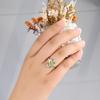 925 Sterling Silver Silk Ribbon Design Ring Natural Green Peridot Gemstones Jewelry for Women Wedding and Banquet Gift