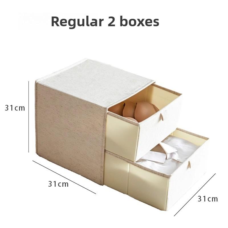 Drawer Cotton Linen Storage Box Thickened Transparent Wardrobe Organizer Washable Odorless Fabric Bin Layered MultiPurposeBasket