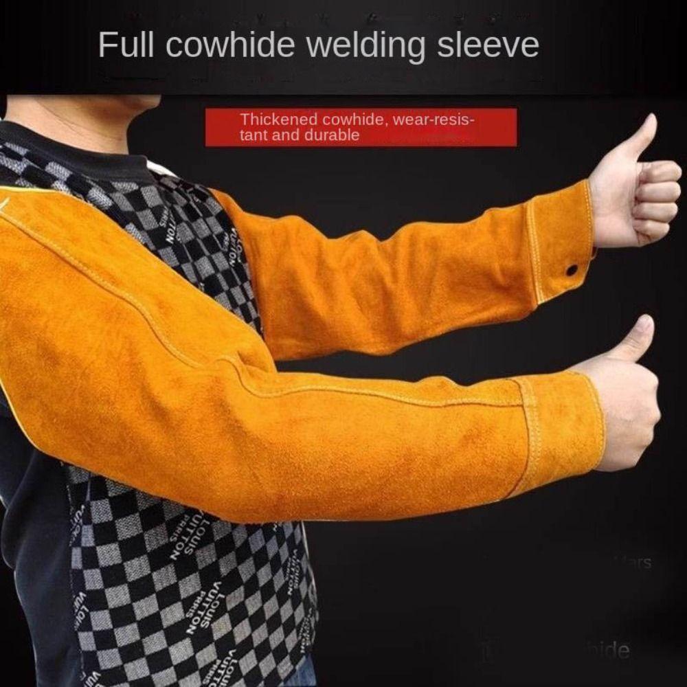 Non-stick Liner Welding  Arm Sleeve Arm Protection Cowhide Leather Arm Guards  Welding Work