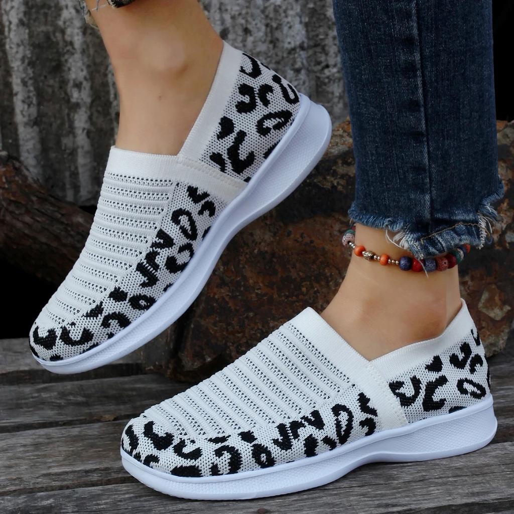 Fashion 2024 New Women's Shoes Hot Sale Leopard Print Women's Vulcanize Shoes Fashion Slip-on Ladies Casual Shoes Light Mesh Sneakers