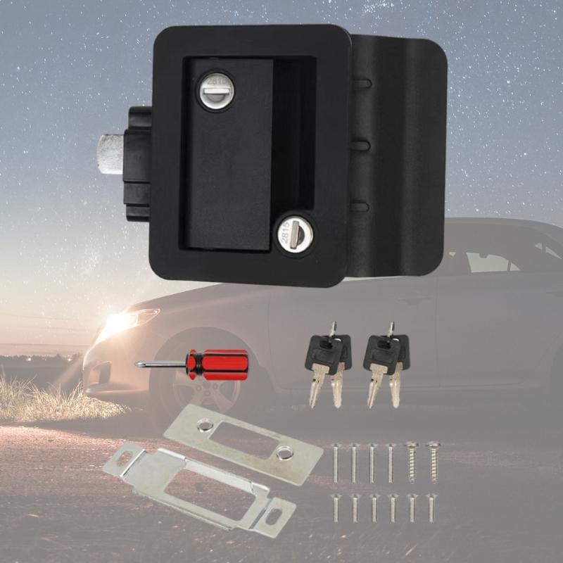 Door Lock with Paddle Deadbolt for Safety, Campers Entry Latches, Fits Most Trailers Cargo Trucks Comes with Unique Keys