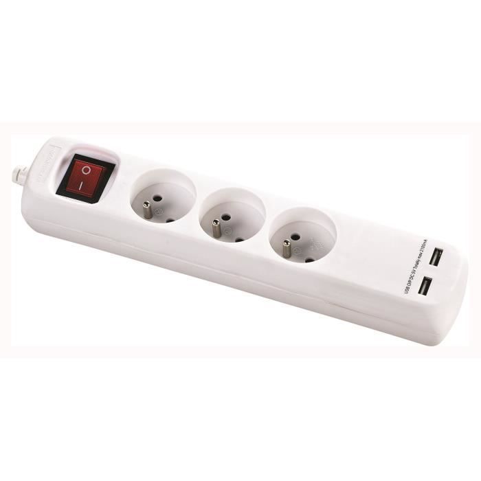

VOLTMAN Мережевий фільтр на 3 розетки та 2 USB-порти