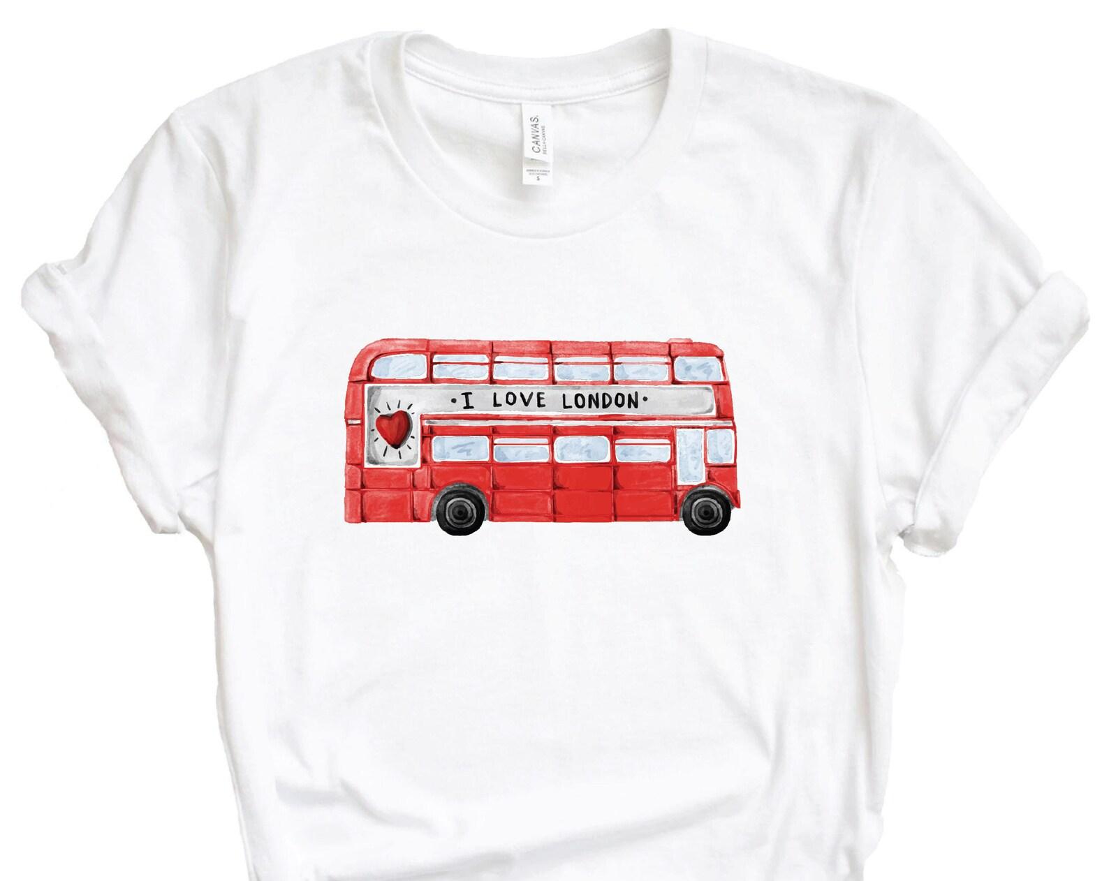 London Shirt, I Love London, London Women s T-Shirt, Traveler Shirt, London T-shirt, Traveler Tee, London Tee, Cute shirt, London Red Bus S