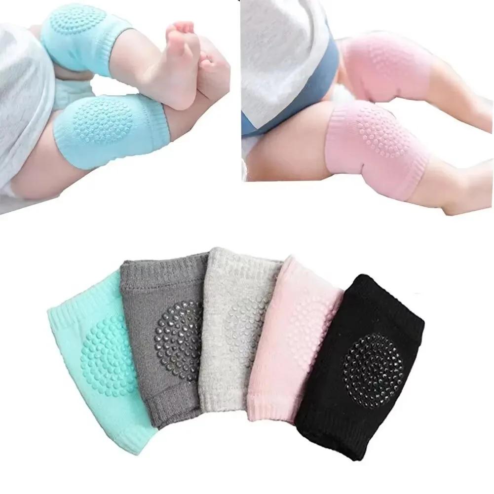 Safety Protector Toddler Leg Warmer 1Pairs Baby Knee Pads Toddler Crawling Anti-Slip Solid Infant Boys Girls Elbow Cushion Pad