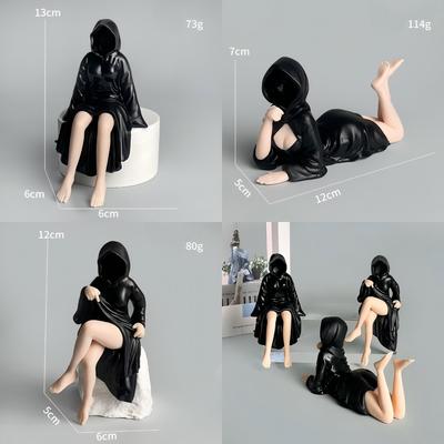 Halloween Dívka Anime Gotická Černě oděná Tajemná Socha Královna Figurka Ozdoba Duch Socha Chlapec postava dárek Polohovatelná Kloubová Měřítko Detailní
