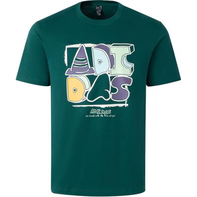 Graphic T-Shirt Cartoon Letter Print Sports Casual Short Sleeve Men Tops Forest-Green JN4891