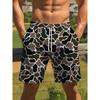 Modische Bequeme Übergröße Kordelzug Locker 3D Shorts Herren Kreativ Bunt Gestreift Sommer Freizeit Urlaub Cool Täglich Vielseitige Shorts