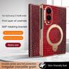 Luxury Genuine Leather Magnetic Phone Case for Samsung Galaxy Z Fold 8 Fold7 Hinge&Frame Protection,Stand Case for Fold 8 Ultra