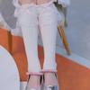Elegant Ribbed Knit Stretch Leg Warmers Boot Covers Lace Trimmed Ribbon Bowknot Leg Sleeve Knee Length Socks for Women
