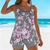 Women's Swimwear Tankini 2 Piece Swimsuit Vegetation  Pattern Print Vacation Bathing Suits