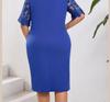 Dámské koktejlové šaty plus size slim s vyšívanou krajkovou stříží