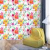 Handpainting Peel And Stick Self-Adhesive Wallpapers Watercolor Seamless Red Yellow Purple Flower Green Leaves for Home Decor