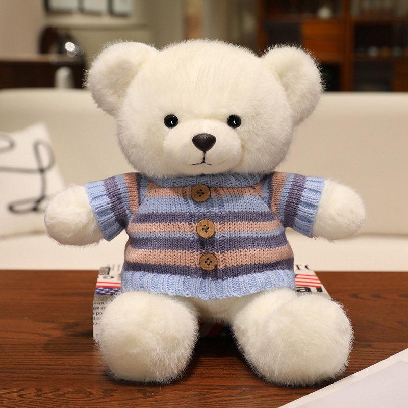 Adorable Bear Plush Doll – Cute Sweater, Soothing Sleep Toy, Perfect Gift for Girls 30cm (0.4kg)