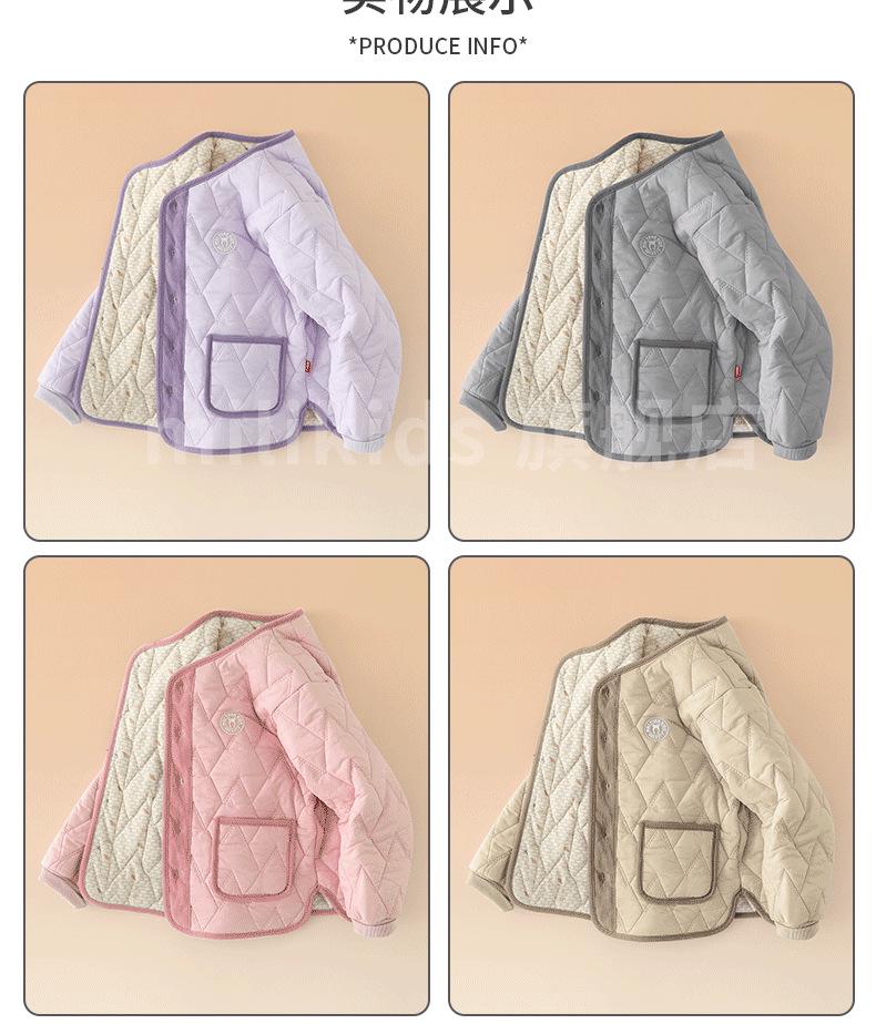 Dětská vlněná školní uniforma zimní bunda: Hřejivá, silná bavlnou vycpaná vnitřní vrstva pro základní školačky