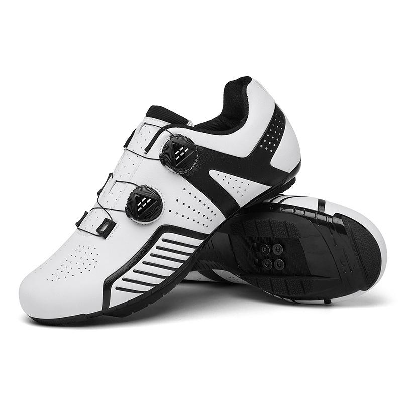 Neue Fahrradschuhe mit Schlössern Doppelschnallen-Schuhe Rennrad-Powerschuhe für Herren und Damen Harte Sohle Mountainbike-Gummisohle