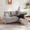 Sofa w kształcie litery L, 3-osobowa z szezlongiem, schowek, uchwyt na napoje, dostarczana z 2 poduszkami, odpowiednia do salonu, biura, mieszkania itp.
