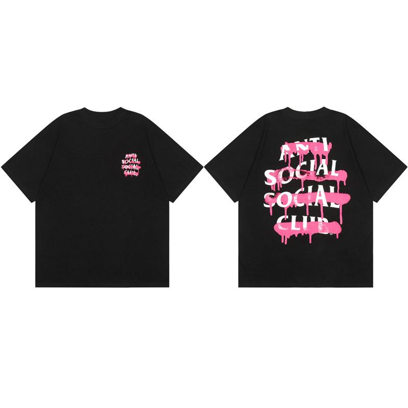 Street Trend Club Graffiti Letter Spider Casual TShirt Mens and Womens Luxury Brand Top