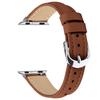 Watch Band For Apple Watch Series 10 Ultra 9 8 7 SE 6 5 4 3 2 1 46mm 49mm 45mm 44mm 42mm Genuine Cow Leather Strap with Silver Buckle