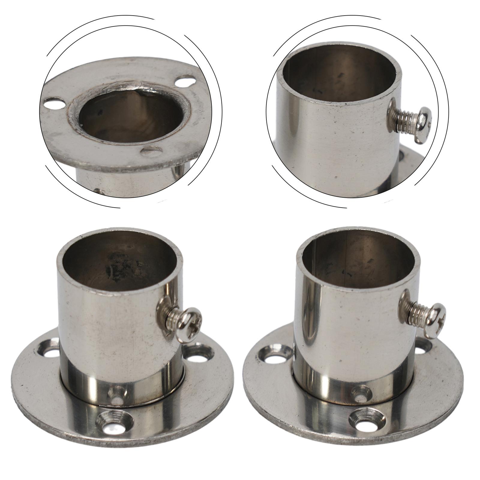 Clothes Storage 25mm 0.98 Pole End Support Stainless Steel Bracket Clothes Hanging Bar Stainless Steel Towel Bar