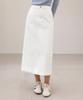 HYFVE White Secret Banding Back Slit Long Skirt