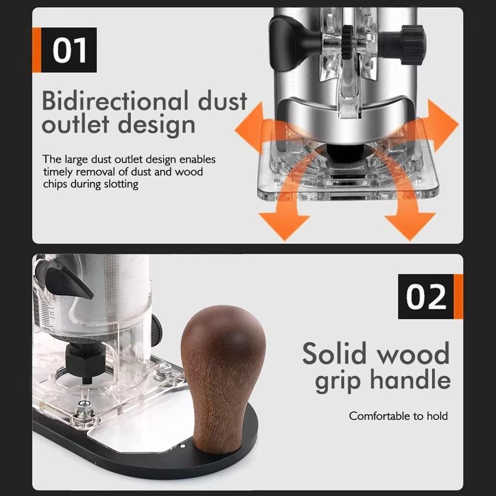 Flip-Gravur Holzfräsenbasis Einstellbare Trimmmaschine Maschinenfräsenbasis Öffnung