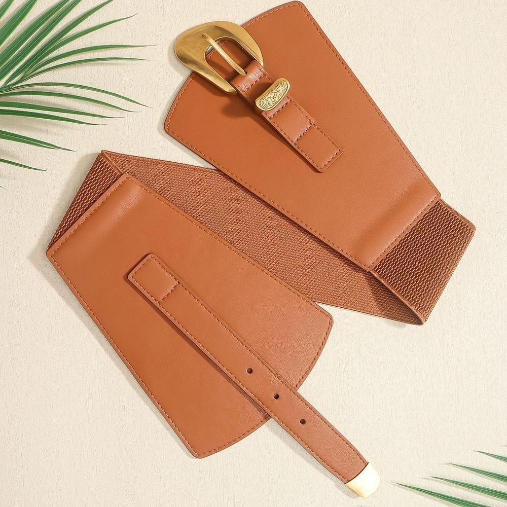 Elastic Wide Cummerbunds Spicy Girl Wide Belt Gothic PU Leather Corset  Girl