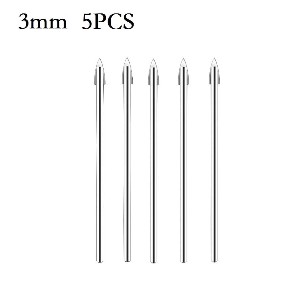 5PCS 312mm Carbide Drill Bits for Tile and Glass Effective for Drilling Holes In Different Materials for DIY Projects