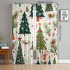 Cartoon Christmas Tree Printed Curtains Pole Bag Decorations Daily Home Room Curtain Polyester