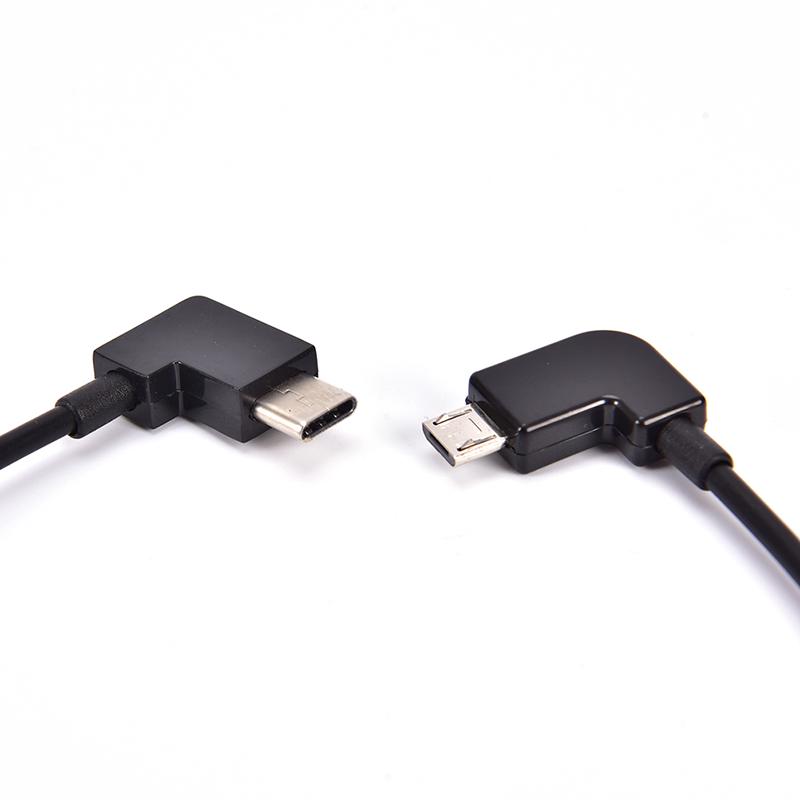 4" Left Angle Micro Usb To Type C Otg Cable For Portable Digital Dac Amplifier