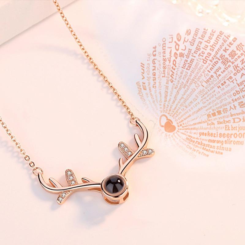 Unique Rose Gold Animal Design Necklace With Diamond Inlay Perfect For Gifts