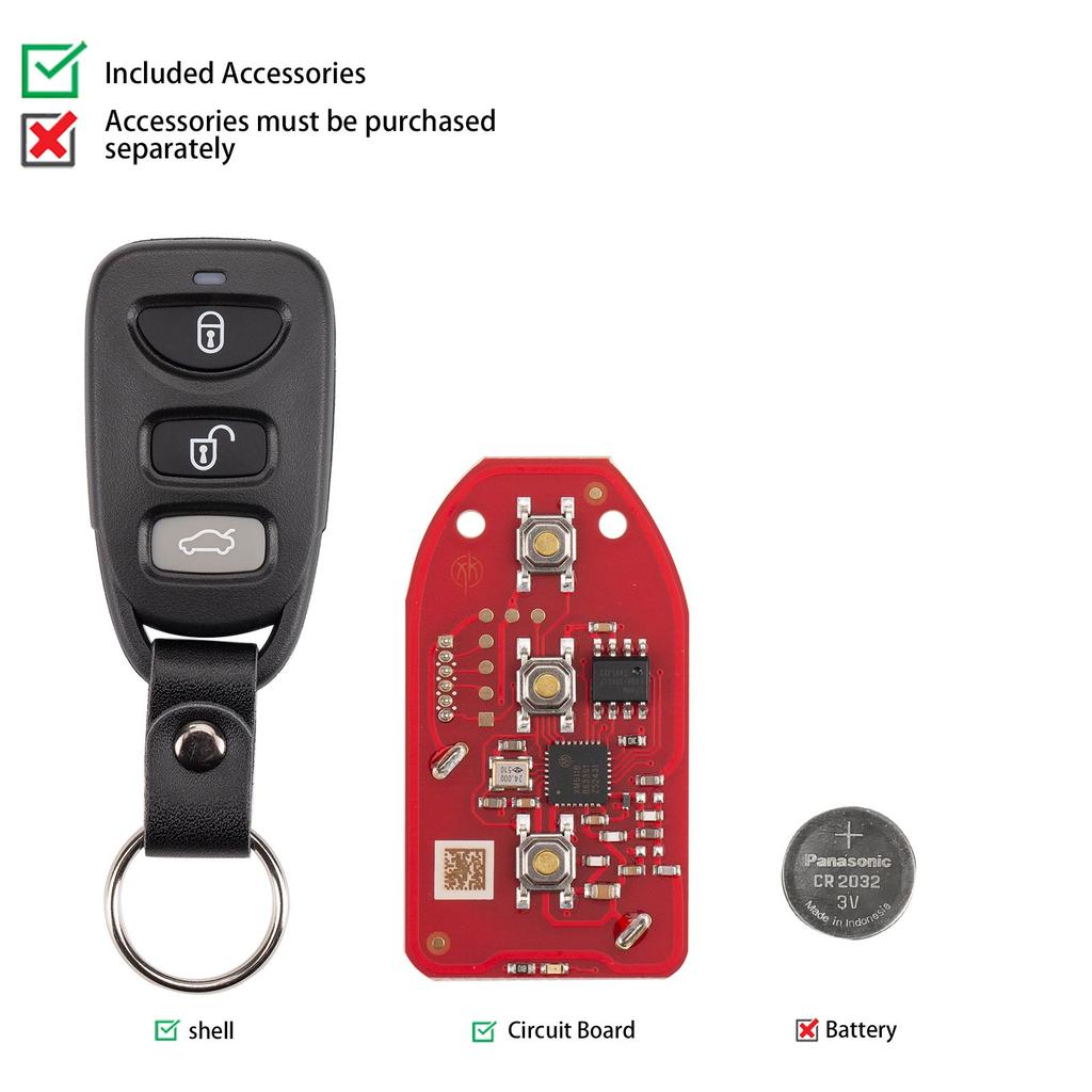 5Pieces Xhorse XKHY21EN Wire Universal Remote Key for Hyundai 3+1 Buttons English Version Working With Xhorse VVDI Key tool