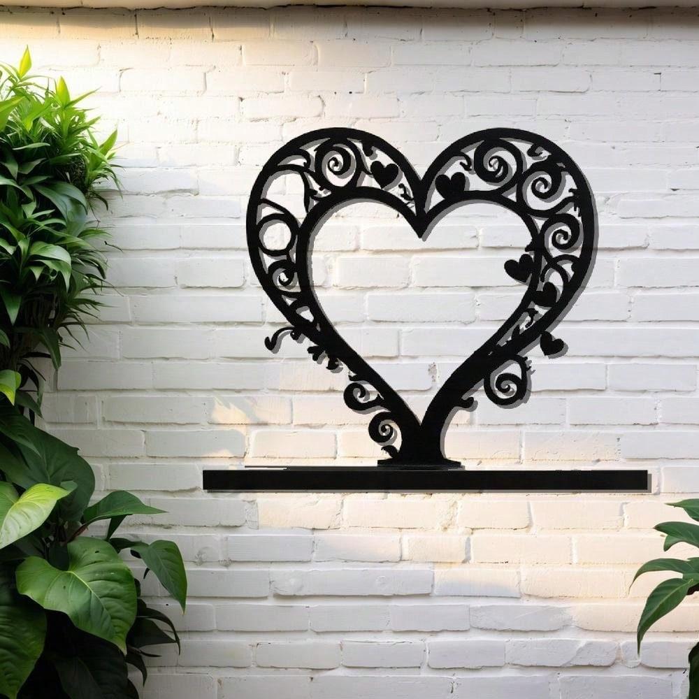 2D Metal Wall Art Heart Ornament Indoor Outdoor Decor