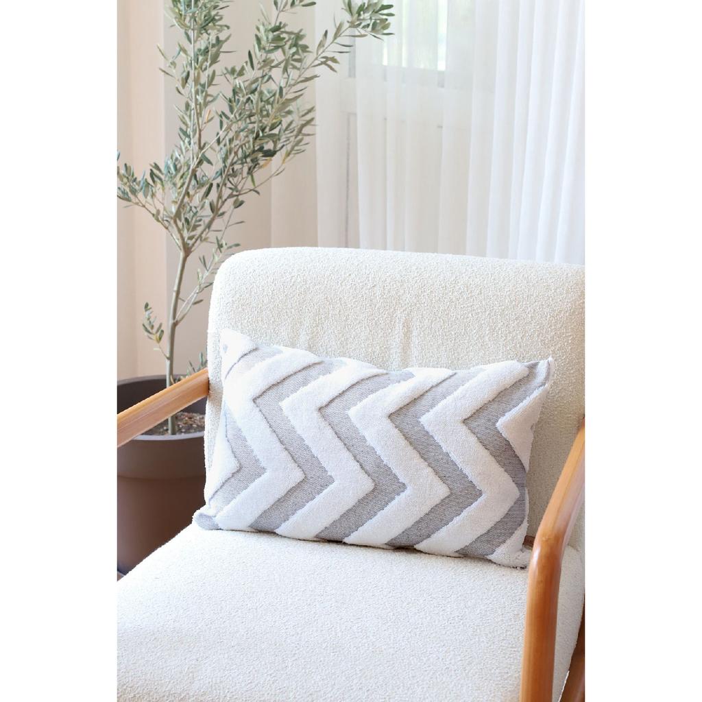 Bohemian Special Design Punch Punch Pattern Decorative Rectangular Throw Pillow Case Line Ecru