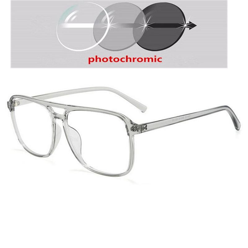Big Frame Anti-Blue Light Square Finished Myopia Glasses Minus Lens Prescription Spectacle Diopter 0 -0.5 -0.75 -1.0 To -6.0