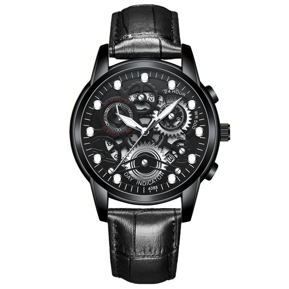 Fengzun Men s Luminous Skeleton Quartz Watch - Waterproof Student Wristwatch
