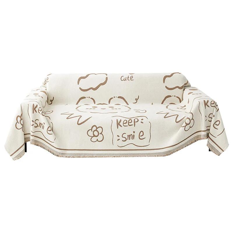 Nordic Style Cartoon Simple Chenille Sofa Cover Cloth Anti-cat-scratch Four Seasons Universal Sofa Towel Sofa Cover Sofa Cover