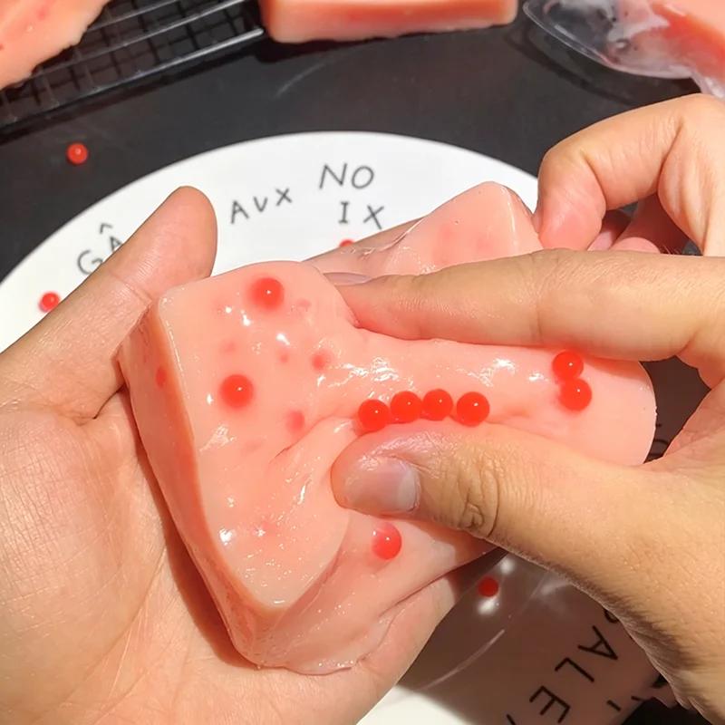 Pickel ausdrücken Squishy Spielzeug Simulation Akne quetschen Fidget Spielzeug Weiches Gel Entspannung Stressabbau Sensorisches Spielzeug Lustiges Streichgeschenk