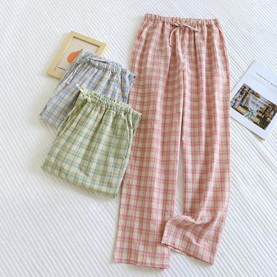 Pantalones de pijama de algodón a cuadros japoneses: Listo para el verano para hombres y mujeres