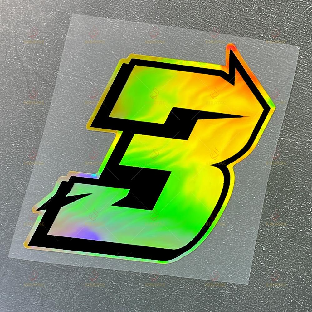 1 Stück Goldene Zahl Motorradaufkleber Wasserdicht für Motorradhelm Windschutzscheibe Kraftstofftank Auto Kofferraum Roller Universal Vinyl Aufkleber