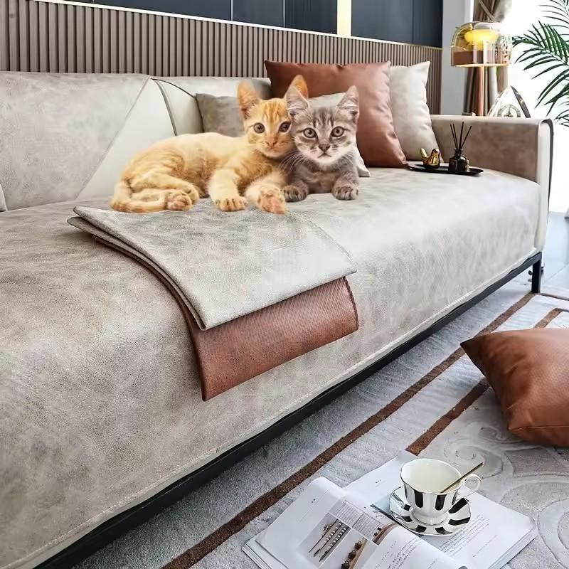 Wasserabweisender Sofaschutz Haustier Hund Katze Kinder Matte Urin Sitzpolster Schutz Rutschfester Sofaschutzbezug Allzweck Staubschutz Sofa 70x70cm 1pc
