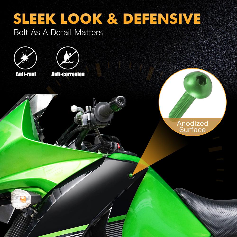 Kit 190 Pezzi Bulloni Dadi Viti Carene Moto Per Kawasaki Z1000 Z750 Z800 Z650 Ninja 250R 300 500 650 ZX10R ZX14R 6R 7R 9R