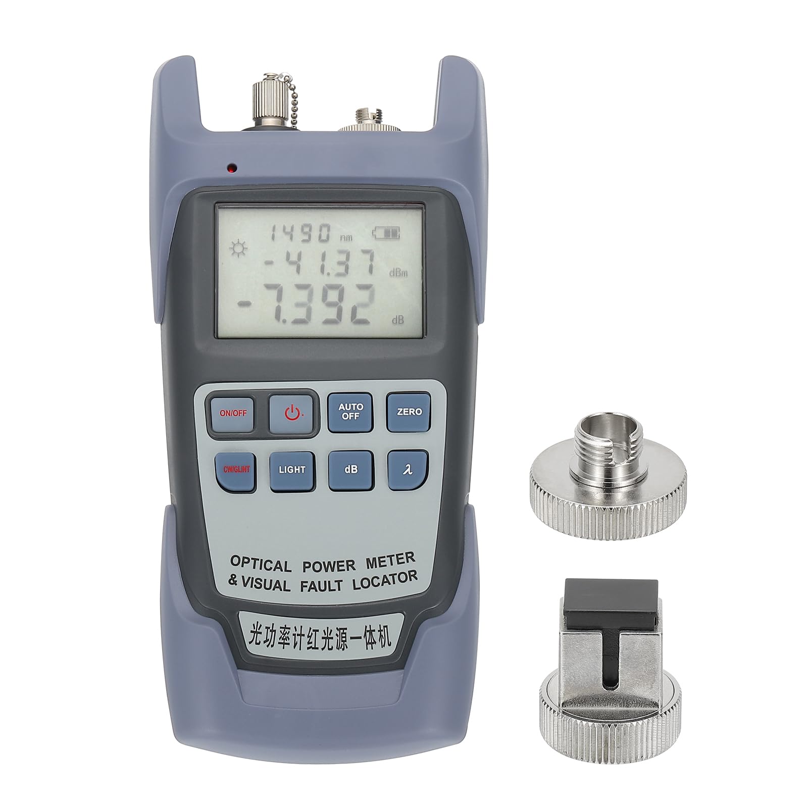 

PATIKIL Portable Fiber Optic Cable Tester 30MW Visually Impaired Locator Optical Power Meter with SC FC Connectors Test Equipment for Network Testing