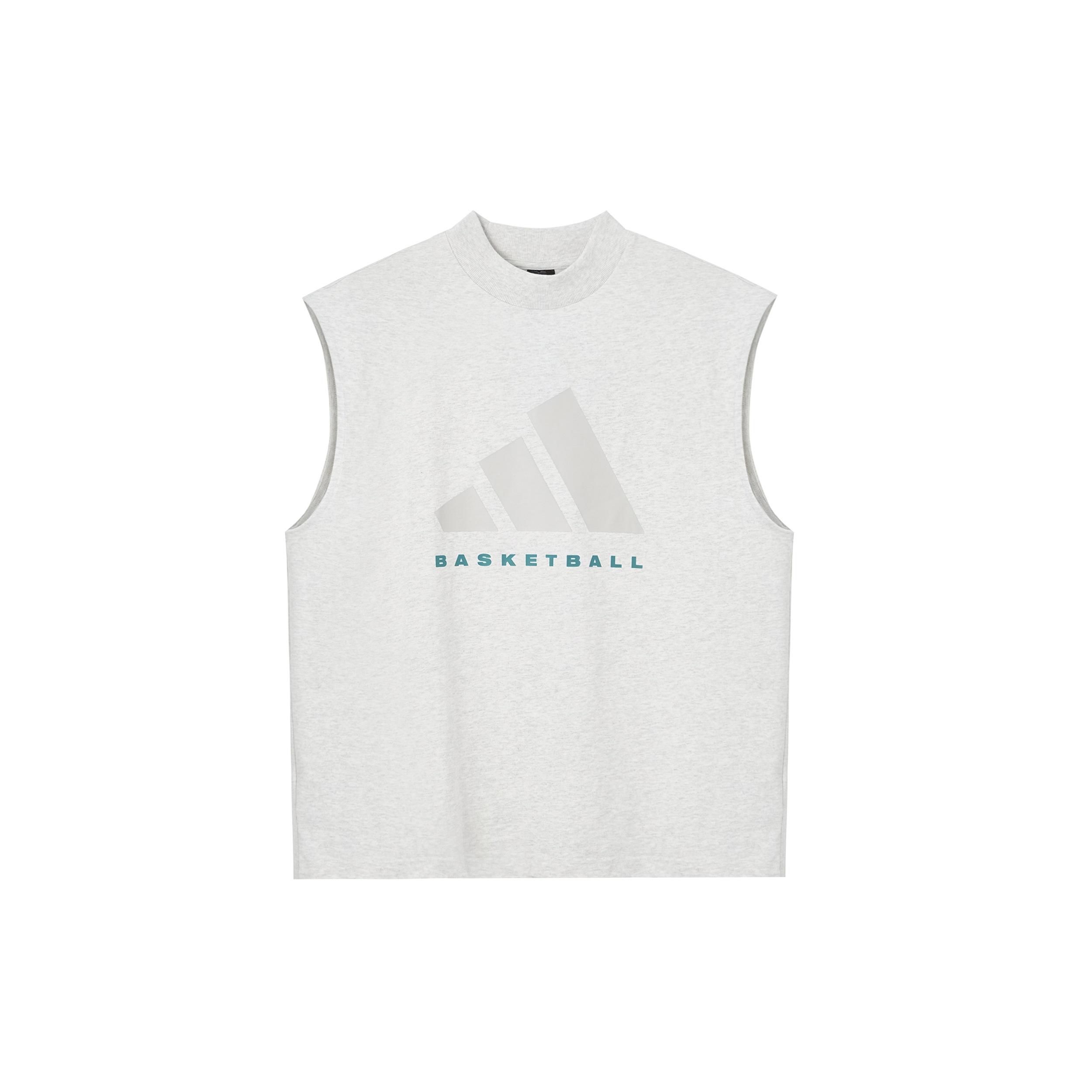 adidas Basketball Sleeveless T-shirt Asia Sizing  Light Grey  Men s JI9120 XXL